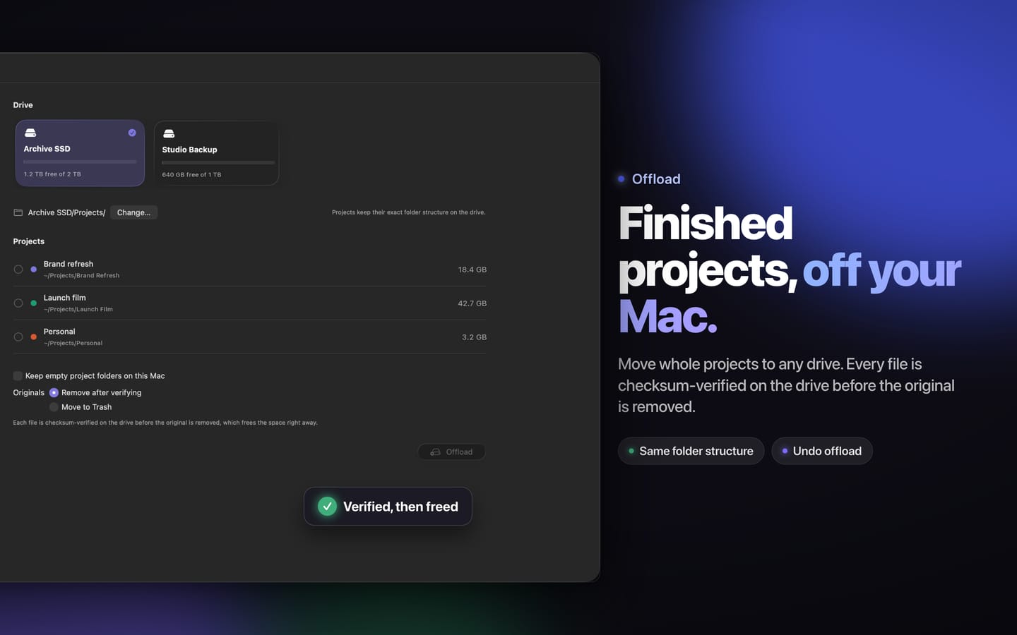 App Store screenshot 5: Finished projects, off your Mac.